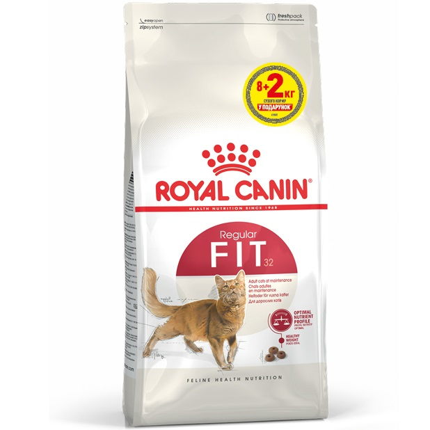 Сухой корм для домашних и уличных кошек Royal Canin Fit 8 кг + 2 кг (11417) (1272551702248) фото 