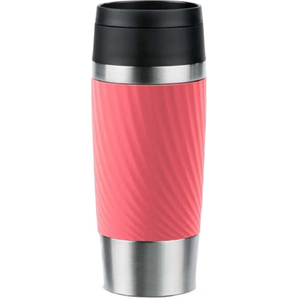 Акція на Термочашка Tefal Travel Mug Classic Twist, 360мл, нержавеющая сталь, коралловый (N2024410) від MOYO