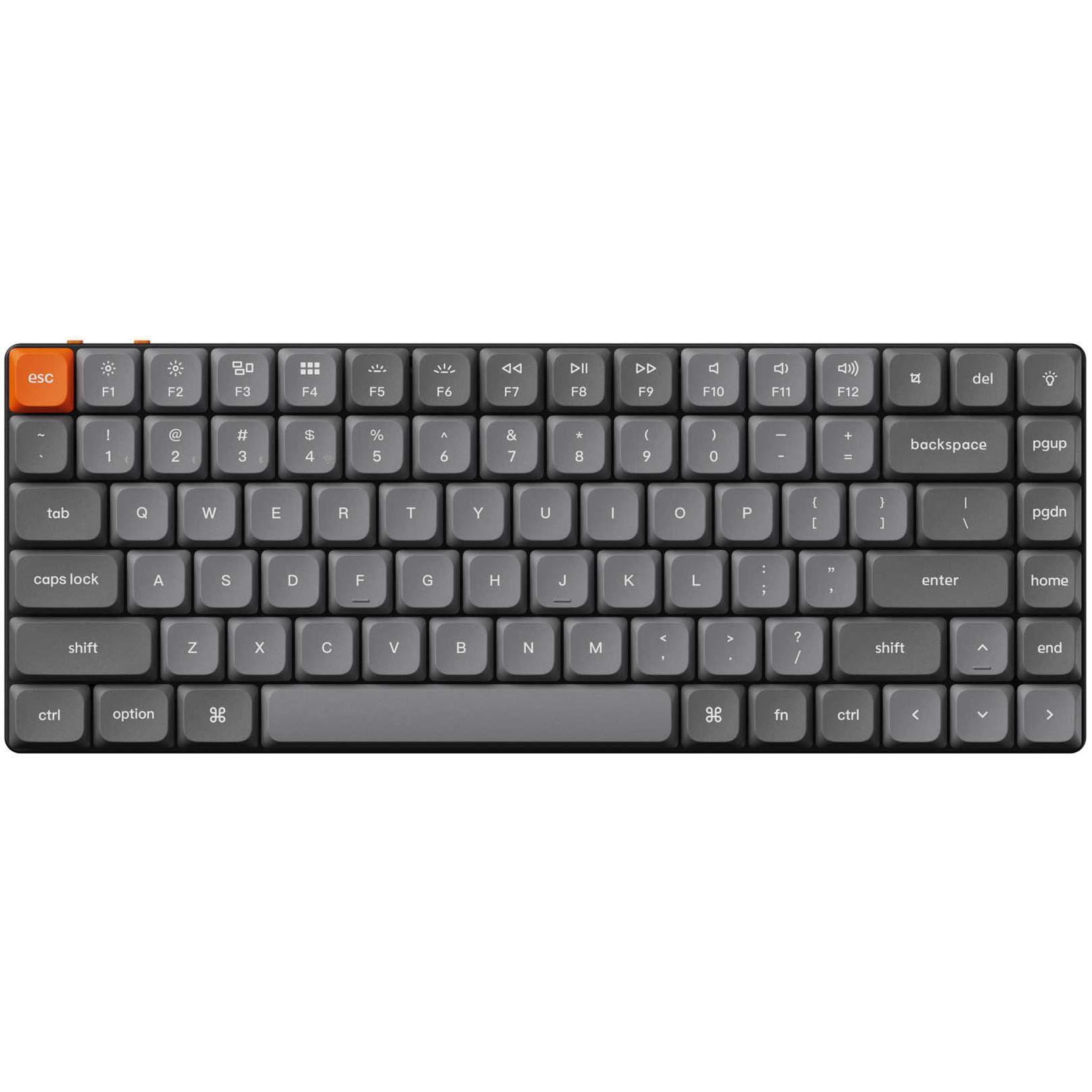 Клавіатура Keychron K3 Max 84Key, Gateron MX 2.0 Red, WL/BT/USB-A, QMK, EN/UKR, White Led, Black (K3M-A1-UA)фото1