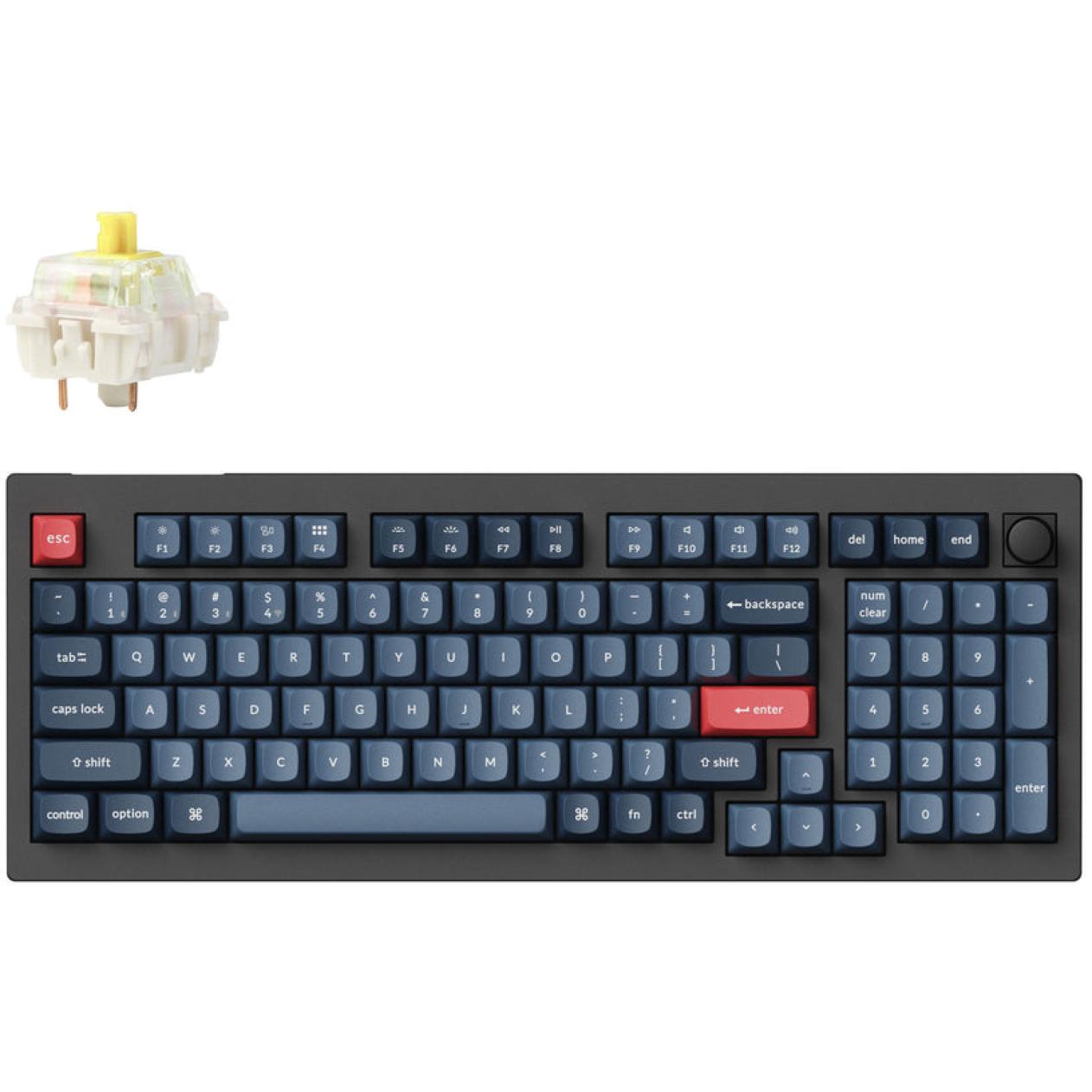 Клавиатура Keychron V5 Max Gateron Jupiter Banana, Knob, WL/BT/USB-A, Hot-Swap, QMK, EN/UKR, RGB, Black (V5M-D4-UA) фото 