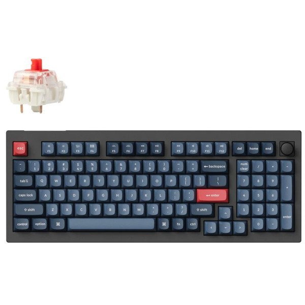 Акція на Клавиатура Keychron V5 Max Gateron Jupiter Red, Knob, WL/BT/USB-A, Hot-Swap, QMK, EN/UKR, RGB, Black (V5M-D1-UA) від MOYO