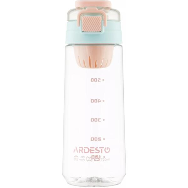 Бутылка для воды с отсеком для фруктов Ardesto Duo 720мл, голубой, розовый (AR2272DB)
