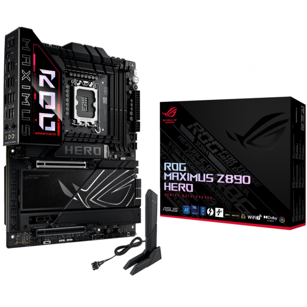 

Материнcкая плата ASUS ROG MAXIMUS Z890 HERO s1851 Z890 4xDDR5 M.2 Thunderbolt HDMI Wi-Fi BT ATX