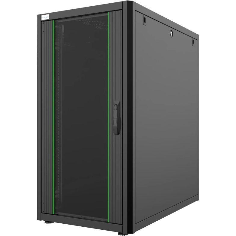 Шафа MIRSAN 19", 22U, GTN, перфоровані двері, 600x1000 мм, максимально 1000 кг, чорнафото1