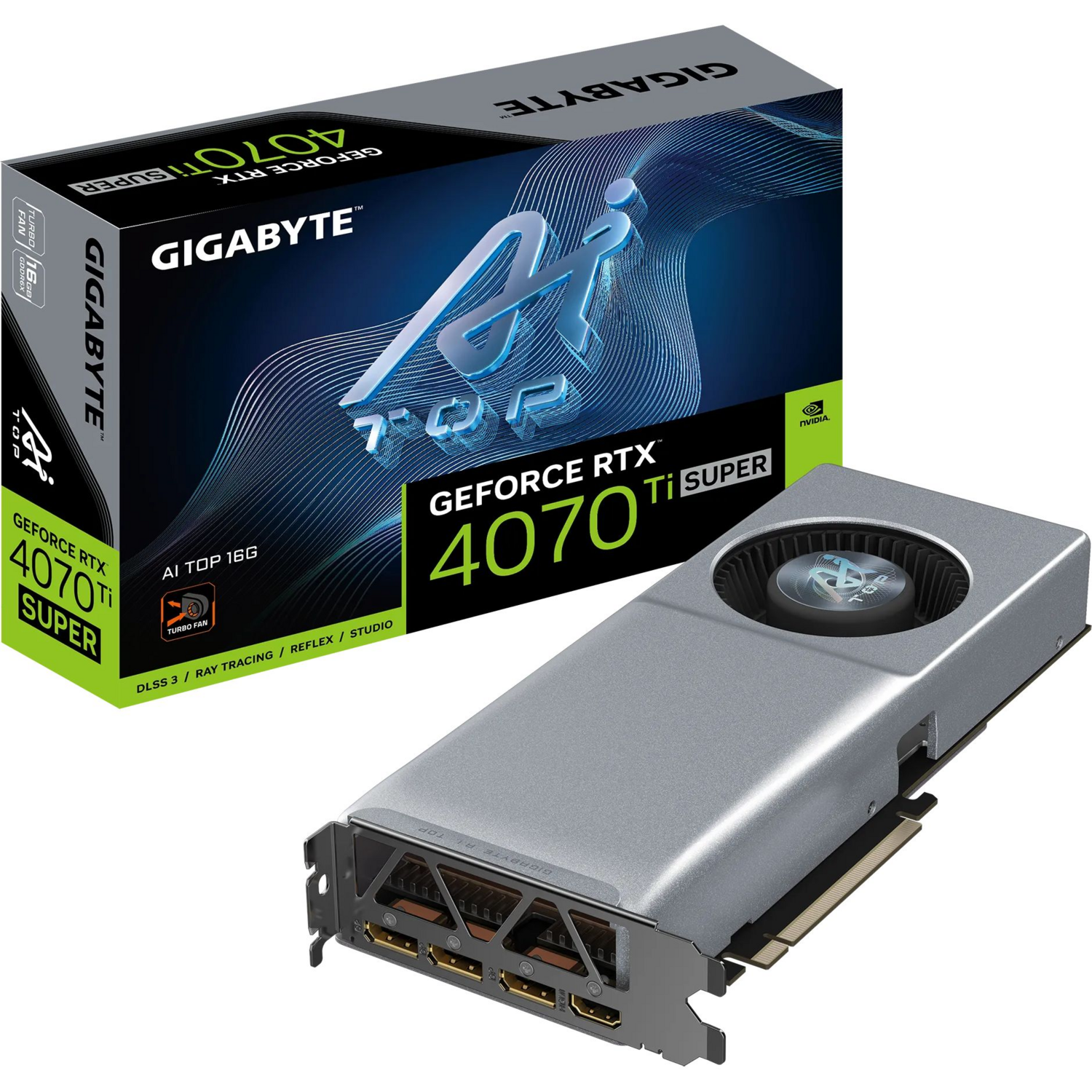 Видеокарта GIGABYTE GeForce RTX 4070 Ti SUPER 16GB GDDR6X AI TOP фото 