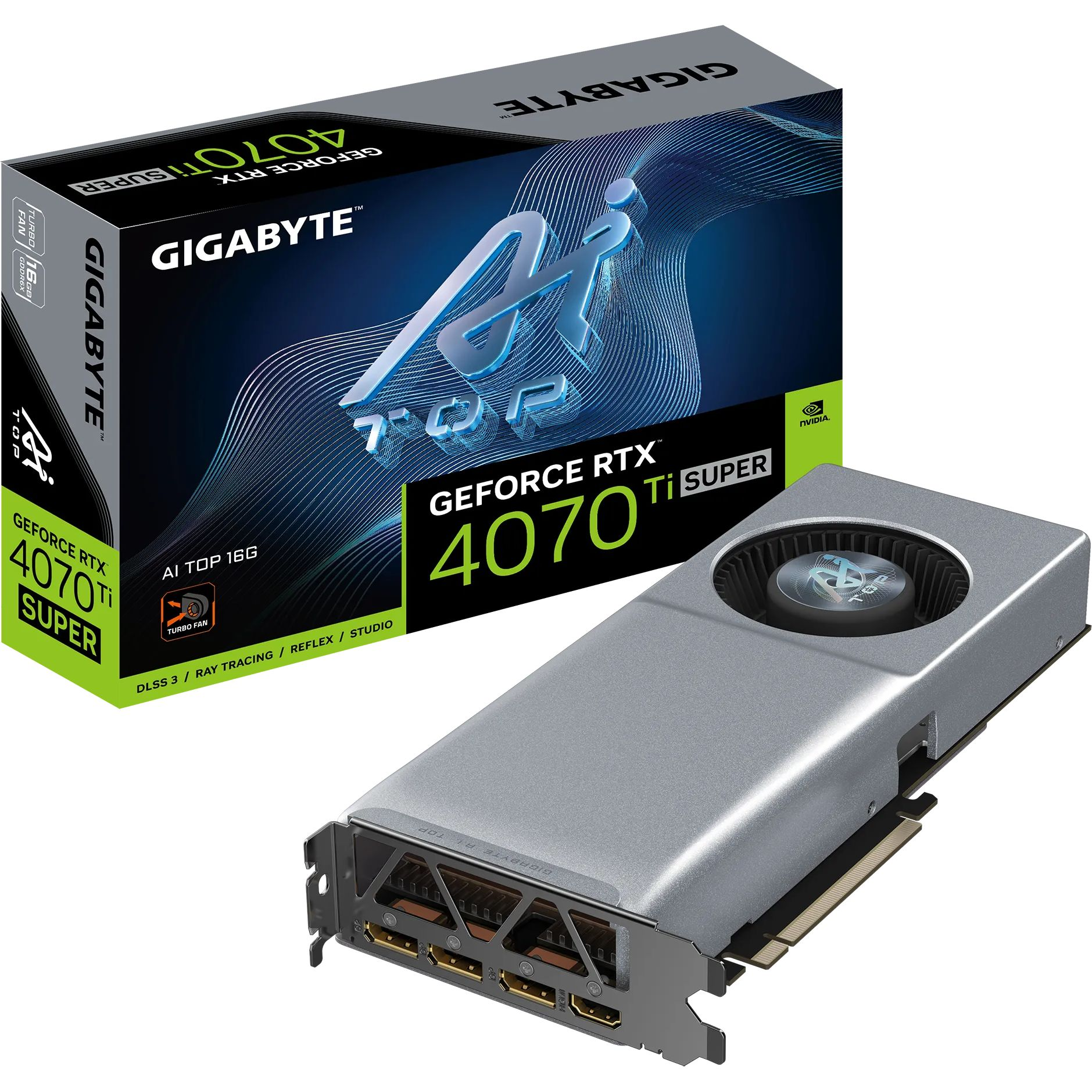 Видеокарта GIGABYTE GeForce RTX 4070 Ti SUPER 16GB GDDR6X AI TOP фото 1