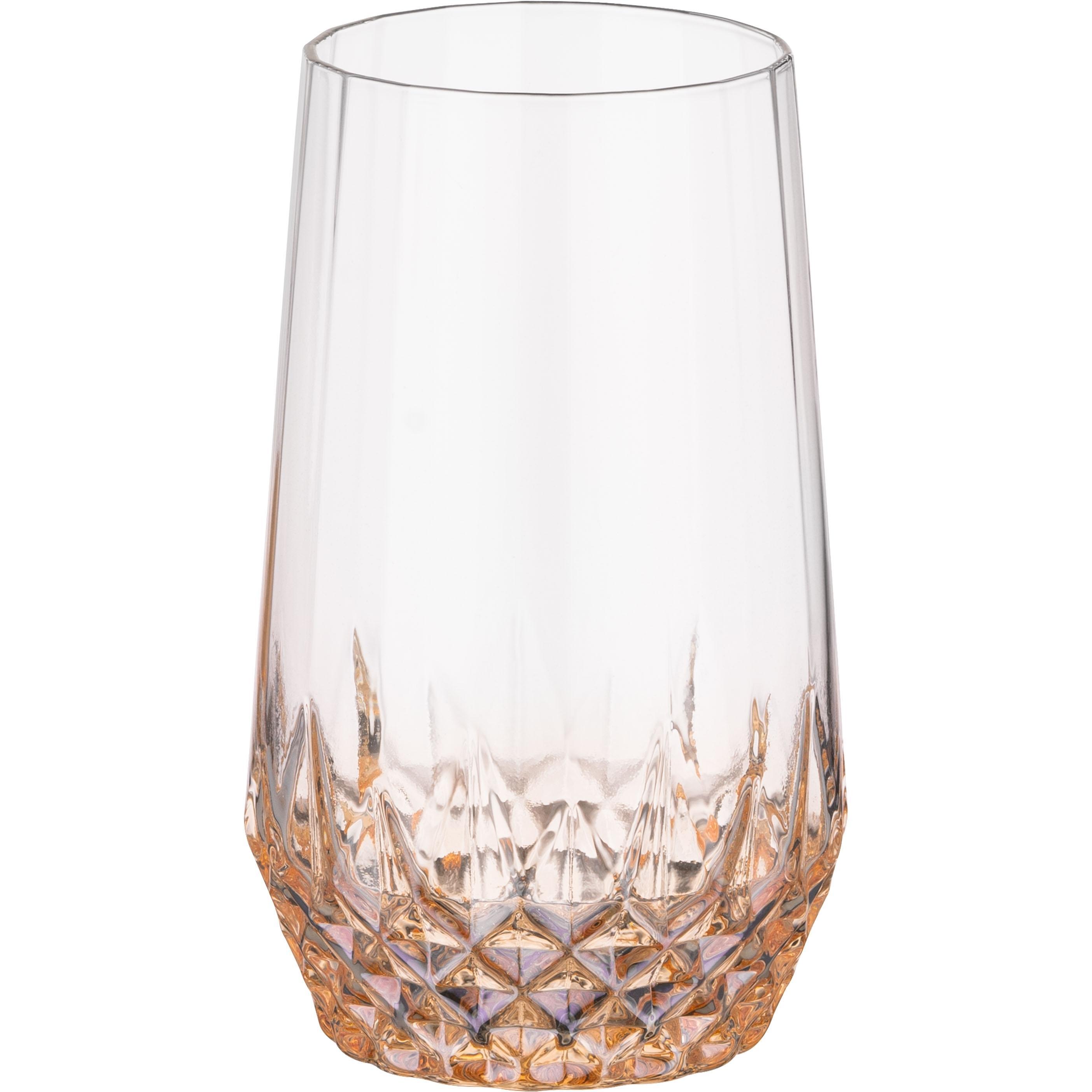 Набір склянок високих ARDESTO Black Mars Favola 460мл, 2шт, скло, прозоро-золотистий (AR2646GL)фото2