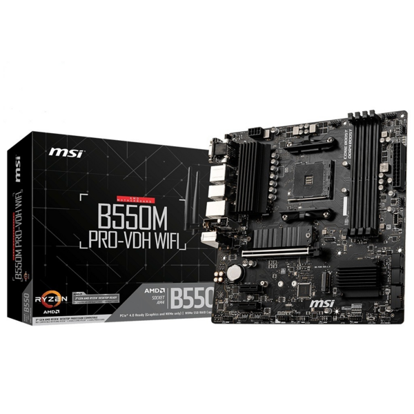 

Материнcкая плата MSI B550M PRO-VDH WIFI sAM4 B550 4xDDR4 HDMI D-Sub WiFi BT mATX