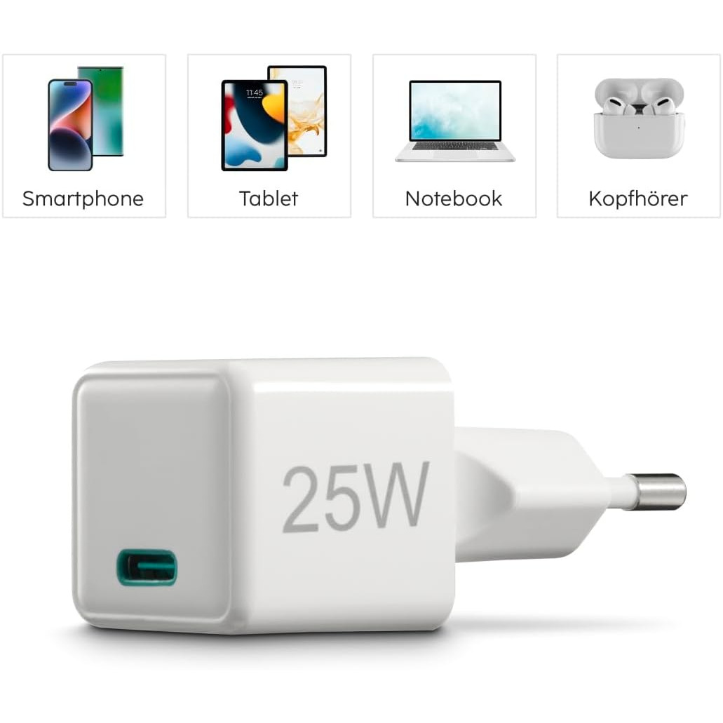 Сетевое зарядное устройство Hama 25W USB-С, PD, White (00201981) фото 