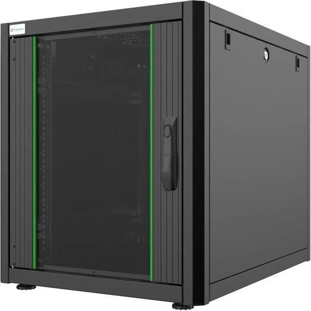 Шкаф MIRSAN 19", 12U, GTN SERVER, стеклянная дверь, 600x800 мм, максимально 1000 кг, черный фото 1