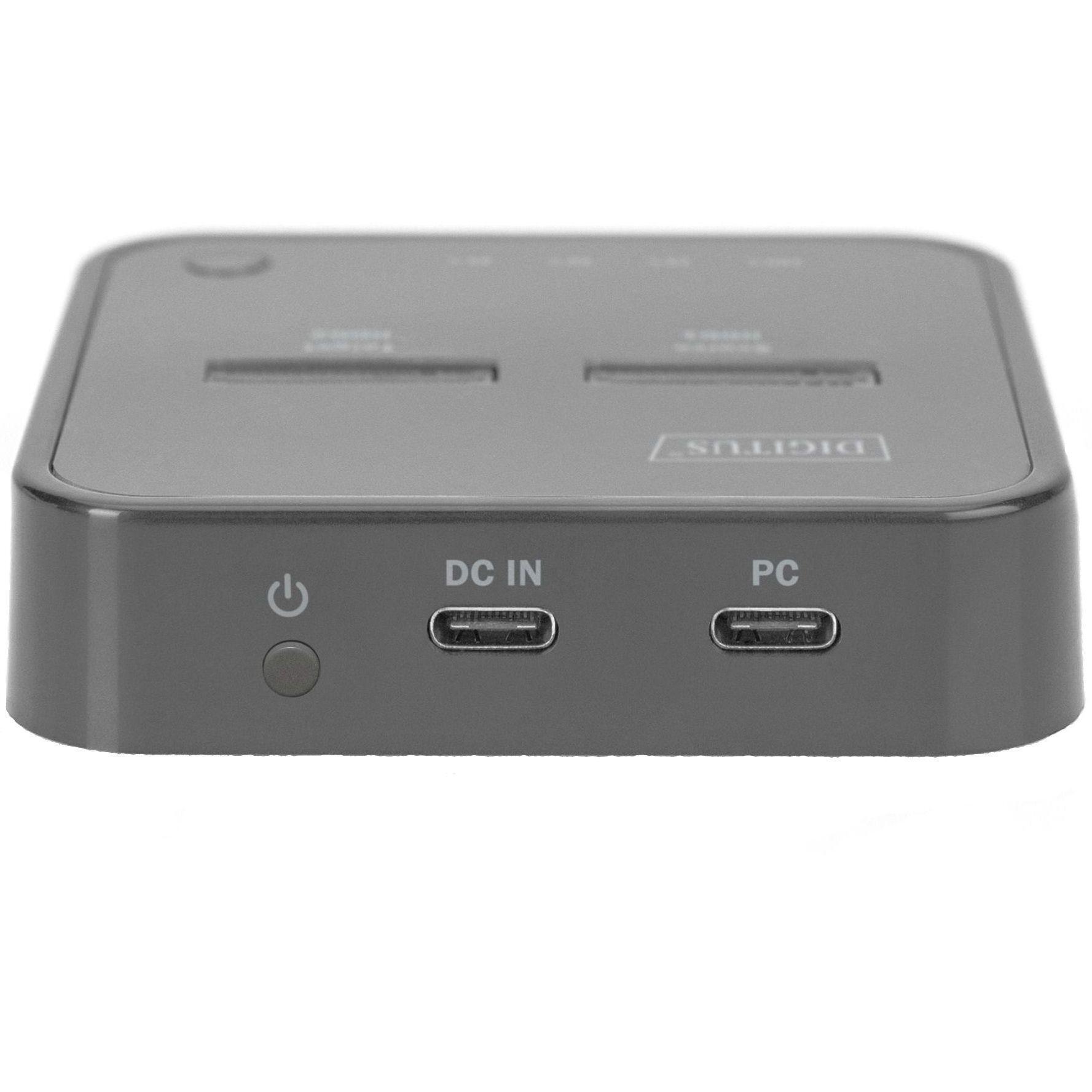 Док-станция DIGITUS Dual M.2 NVMe SSD USB Type-C 3.2 Black (DA-71545) фото 1