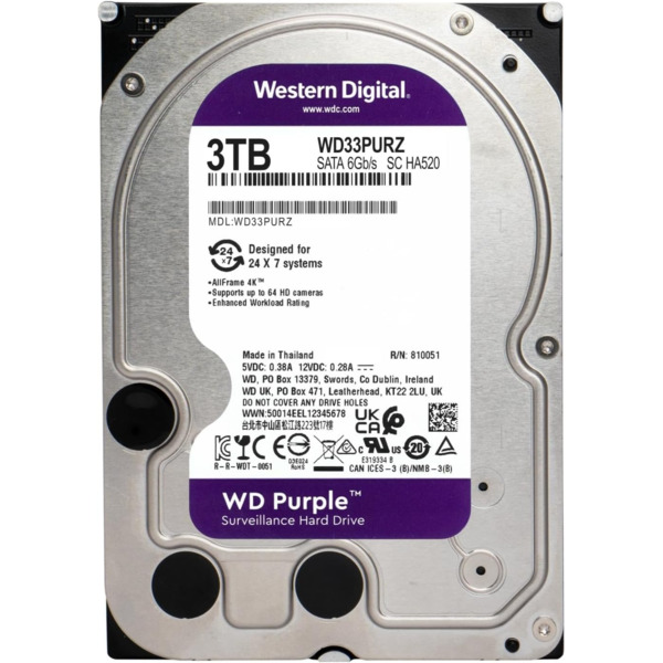 Акція на Жесткий диск WD  3TB 3.5" 256MB SATA Purple Surveillance від MOYO