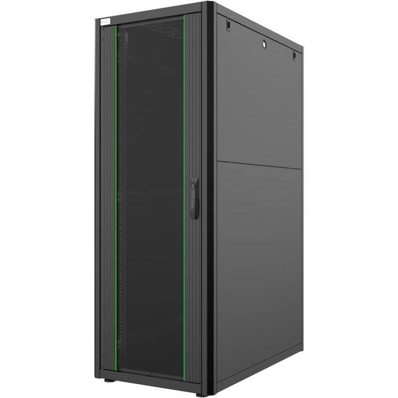 Шкаф MIRSAN 19", 32U, GTN SERVER, стеклянная дверь, 600x1000 мм, максимально 1000 кг, черный фото 1