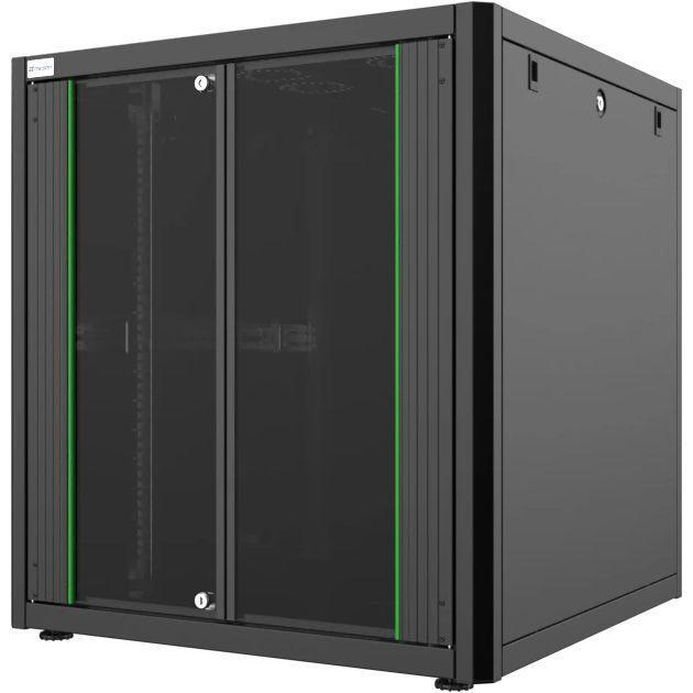 Шкаф MIRSAN 19", 16U, GTN SERVER, стеклянная дверь, 800x800 мм, максимально 1000 кг, черный фото 1