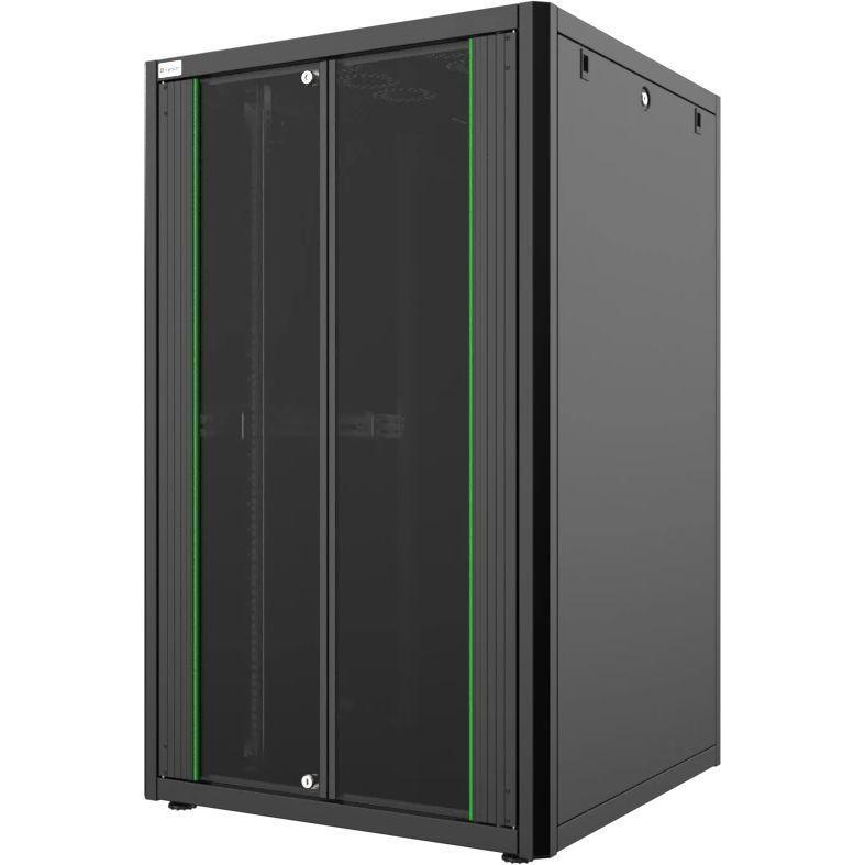 Шафа MIRSAN 19", 26U, GTN SERVER, склянні двері, 800x800 мм, максимально 1000 кг, чорнафото1