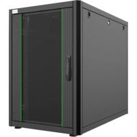 Шкаф MIRSAN 19", 16U, GTN SERVER, стеклянная дверь, 600x1000 мм, максимально 1000 кг, черный