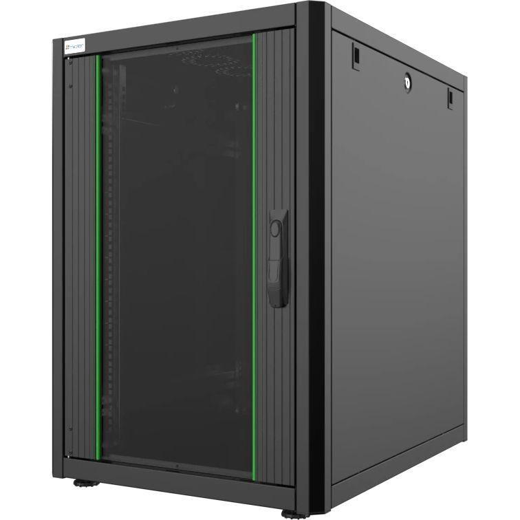 Шкаф MIRSAN 19", 16U, GTN SERVER, стеклянная дверь, 600x800 мм, максимально 1000 кг, черный фото