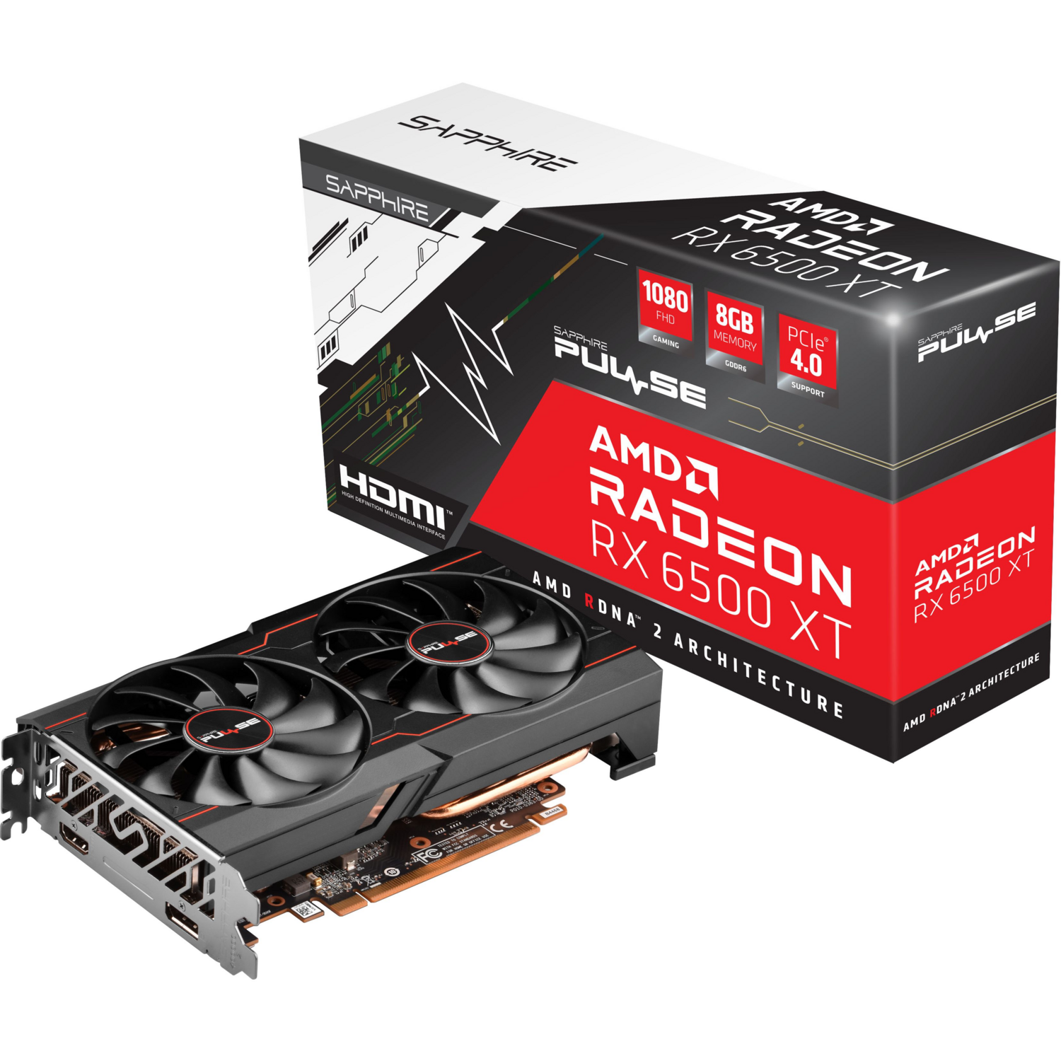 Видеокарта SAPPHIRE Radeon RX 6500 XT 8GB GDDR6 PULSE GAMING OC фото 