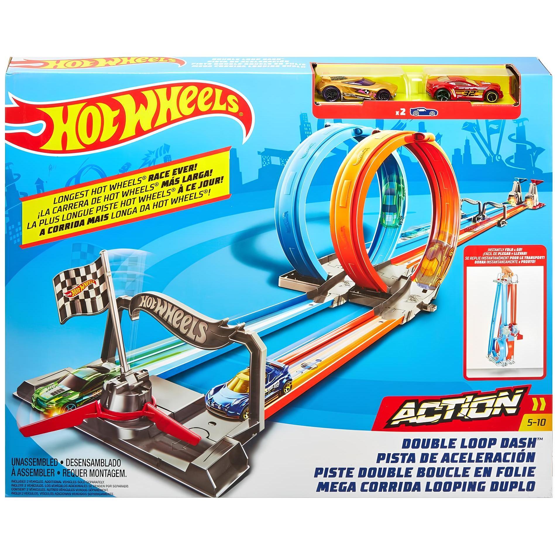 Портативный трек «Двойная петля» Hot Wheels (GFH85) фото 1