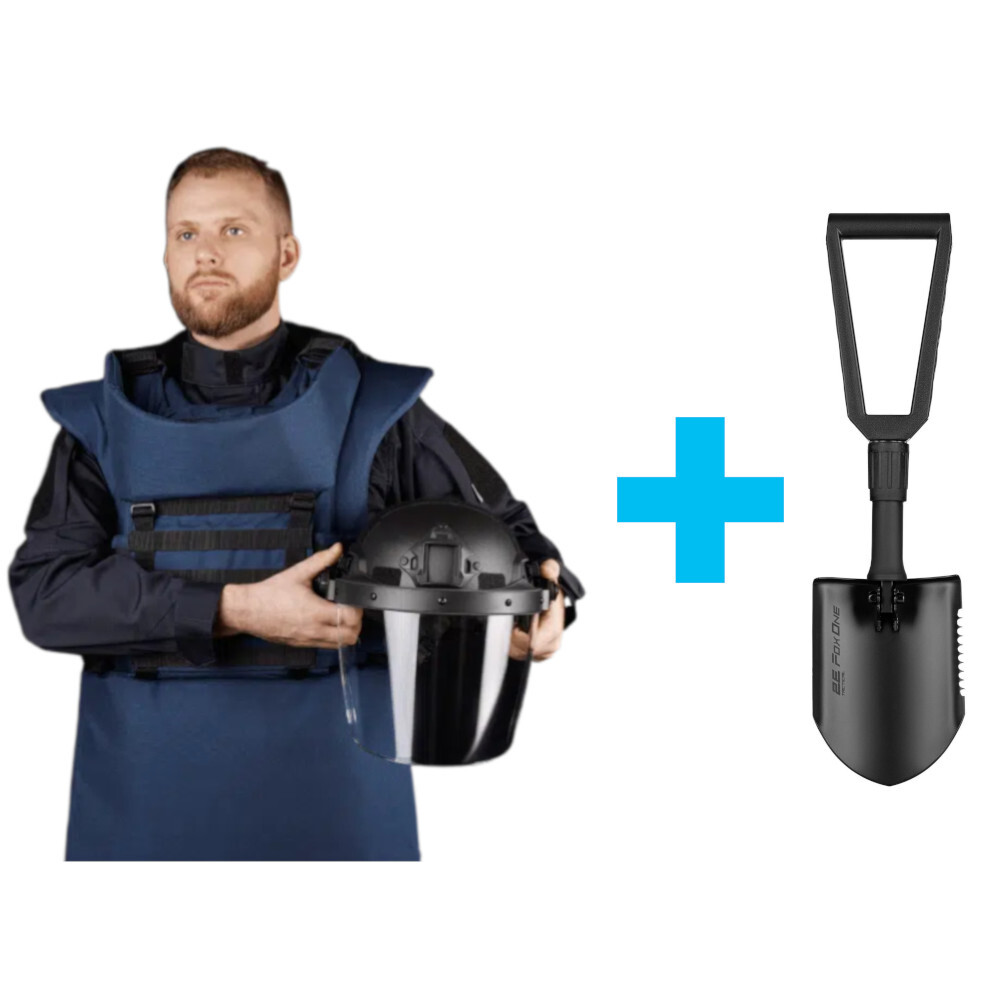 Протиуламковий комплект Українська Броня HDA (Humanitarian Demining Apron), клас захисту ДСТУ 2, розмір S-M, синійфото1