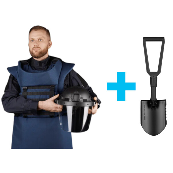 Противоосколочный комплект HDA (Humanitarian Demining Apron), класс защиты ДСТУ 2, размер S-M, синий