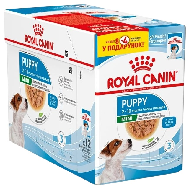 Влажный корм для щенков Royal Canin Mini Puppy 8 + 4 * 85г фото 