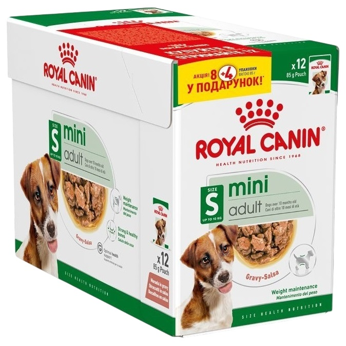 Влажный корм для собак Royal Canin Mini Adult 8 + 4 * 85г фото 