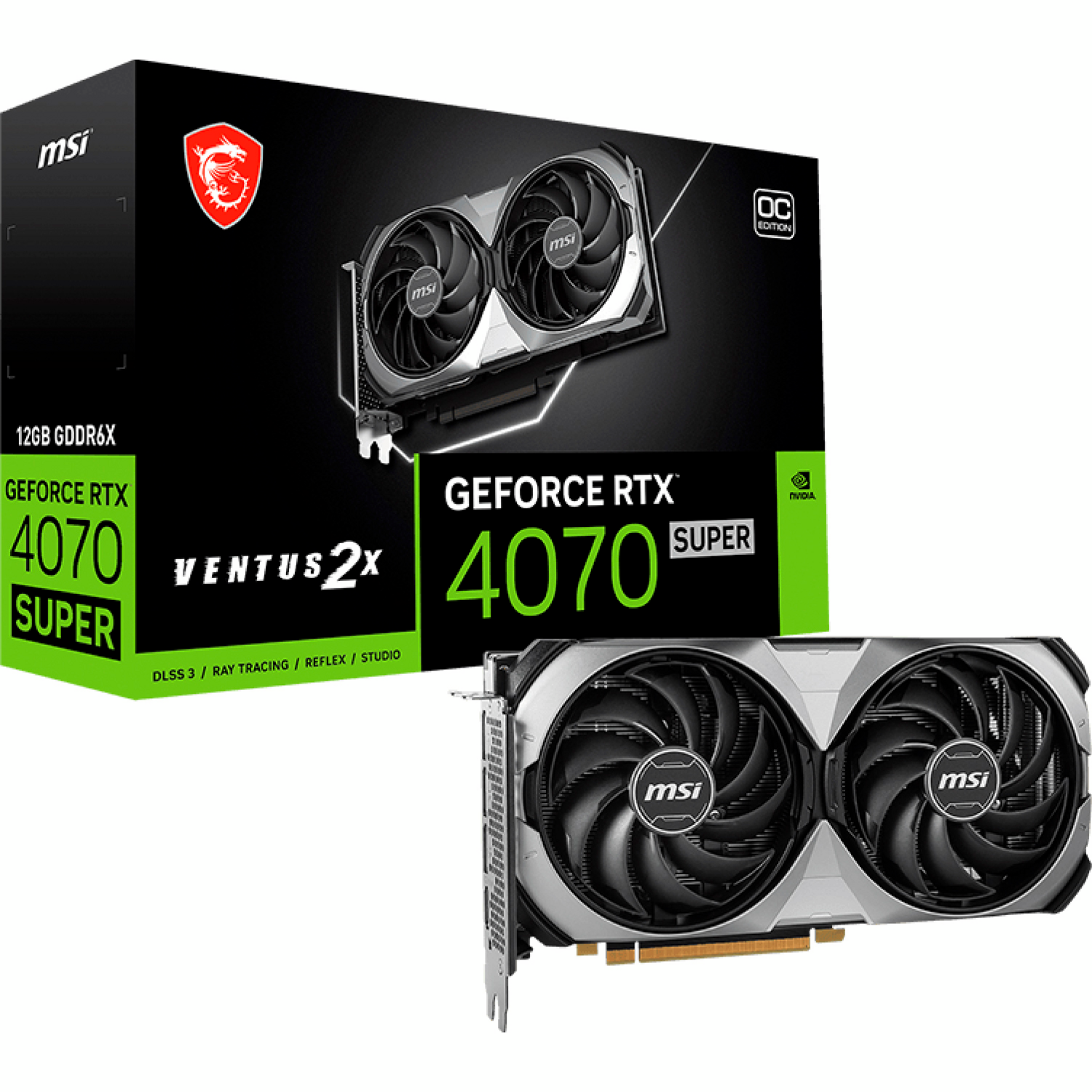 Відеокарта MSI GeForce RTX 4070 SUPER 12GB GDDR6X VENTUS 2X OCфото