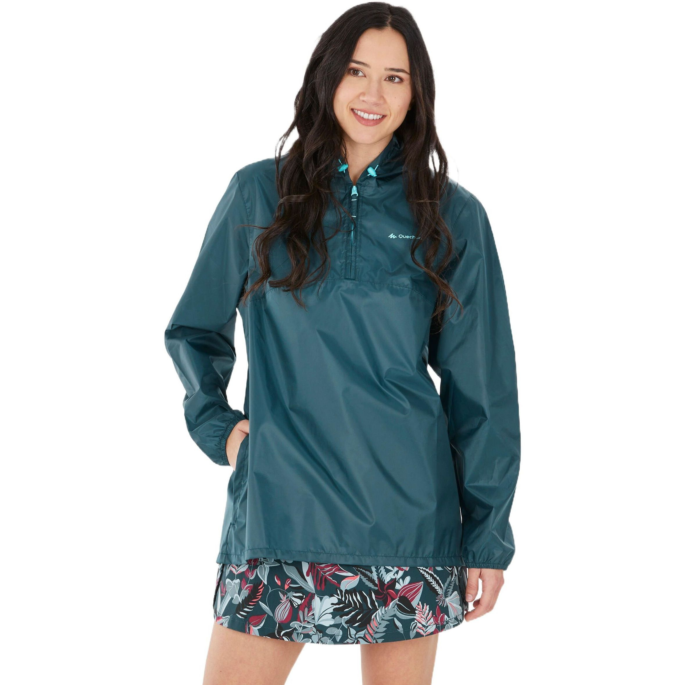 Дождевик женский для туризма Quechua Raincut 8549506 2XL/3XL синий фото 1