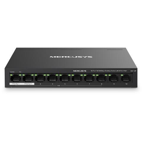

Коммутатор MERCUSYS MS110P 10xFE (8xPoE), 65Вт, Неуправляемый