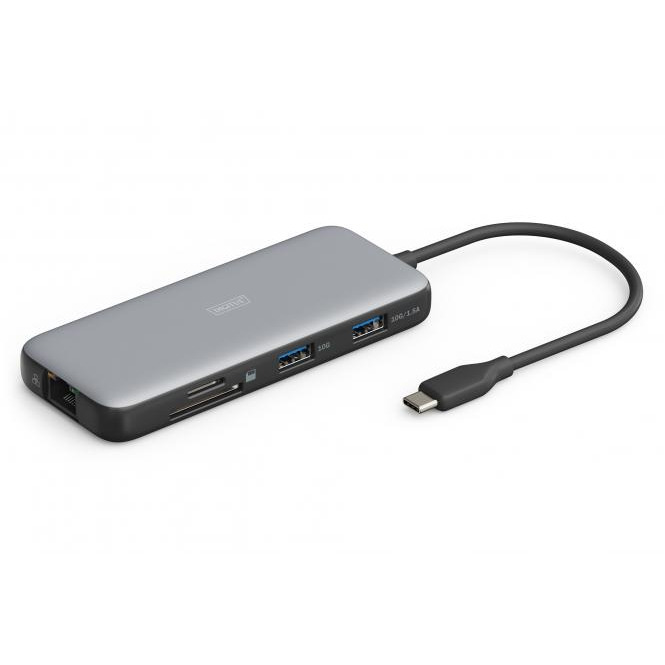 Док-станция DIGITUS USB-C, HDMI, 2xUSB-A, USB-C, SD/MicroSD, RJ54 (DA-70914) фото 