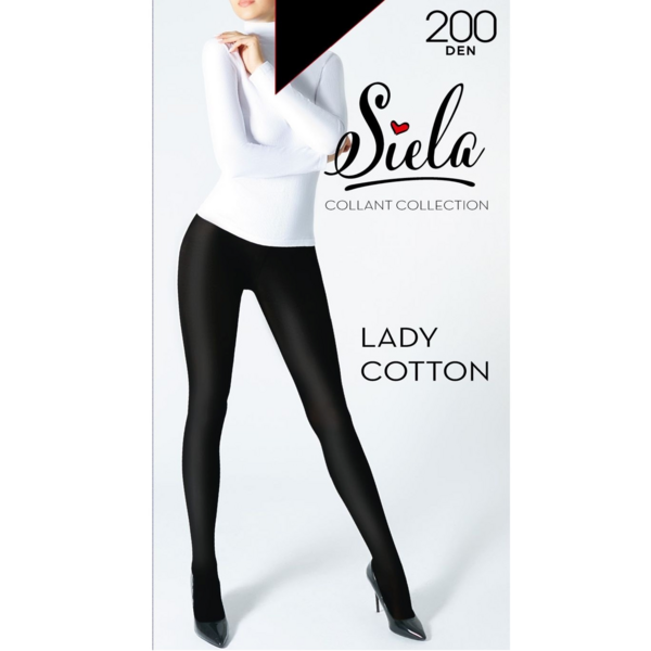 Колготы женские Siela LADY cotton 200 Den 2 р черные