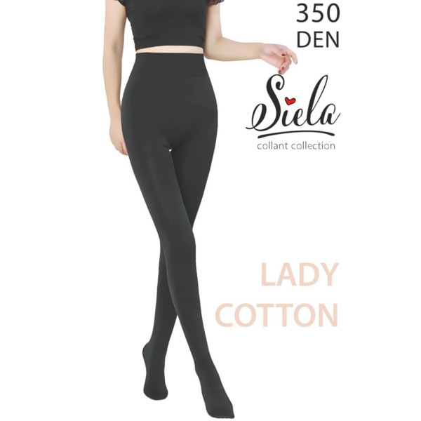 Колготы женские Siela Lady Cotton Lady Cotton350 Den 4 р черные (4823126500362)