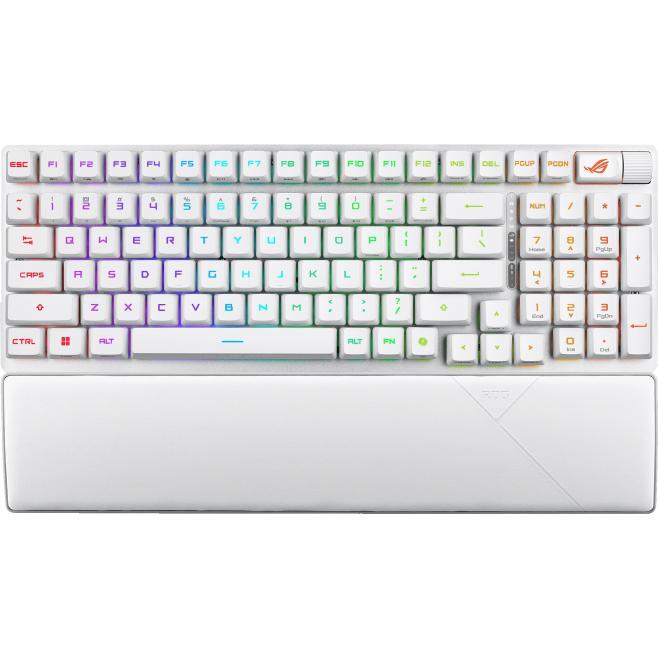Ігрова клавіатура ASUS ROG Strix Scope II RX Optical Wireless EN RGB White (90MP03S0-BKUA30)фото1