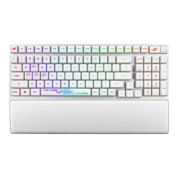 Акція на Игровая клавиатура ASUS ROG Strix Scope II RX Optical Wireless EN RGB White (90MP03S0-BKUA30) від MOYO