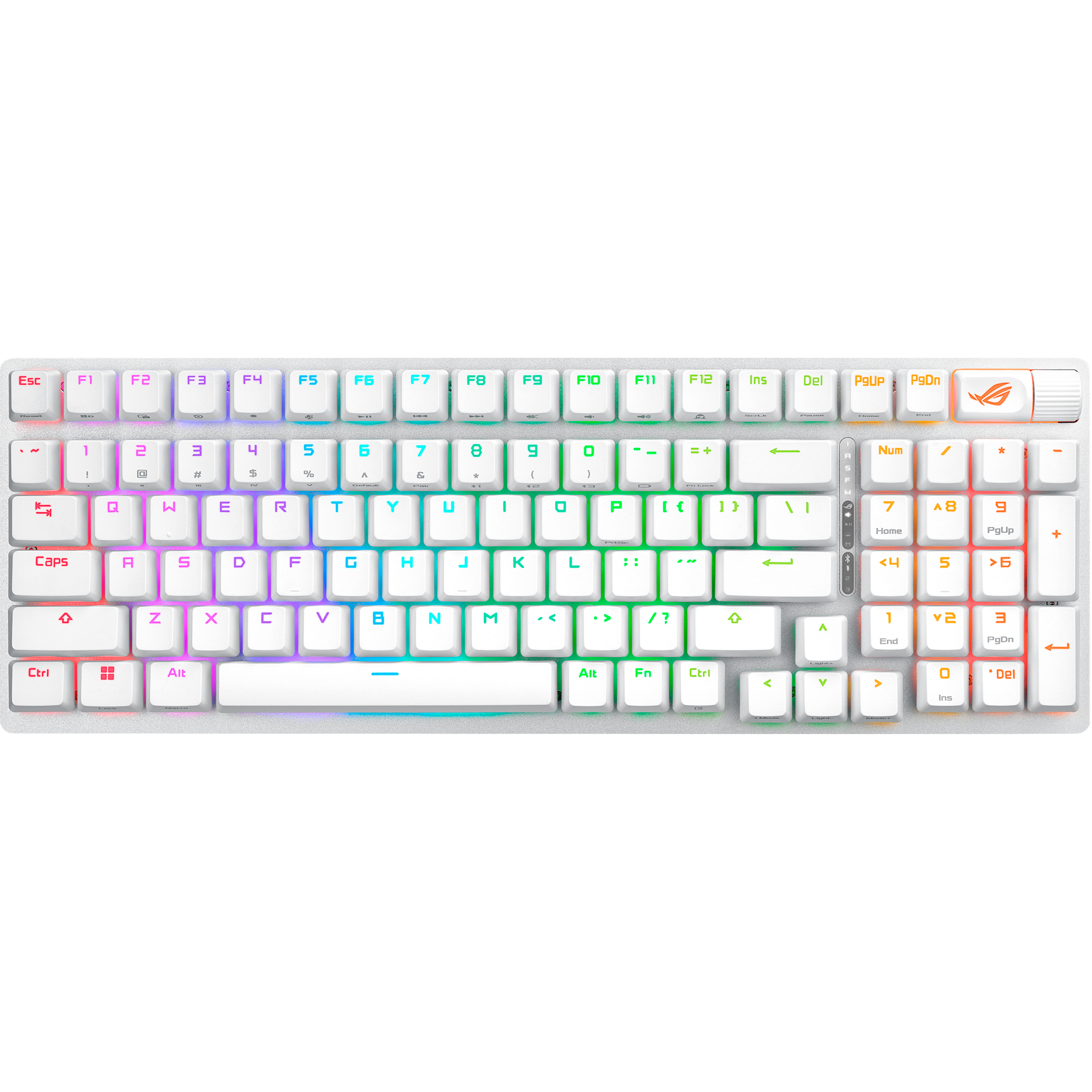 Ігрова клавіатура ASUS ROG Strix Scope II NX Snow Wireless EN RGB White (90MP037A-BKUA30)фото1