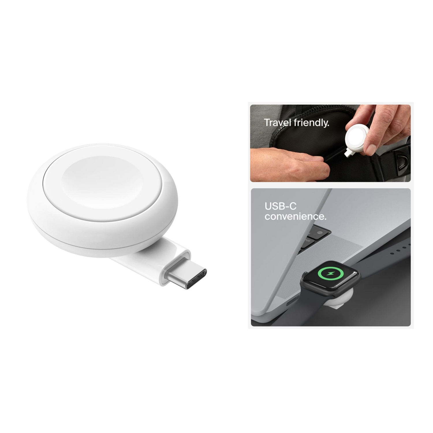 Беспроводное зарядное устройство Belkin USB-C Apple Watch Charger, White (WIZ022glWH-B1) фото 