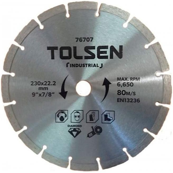 Диск алмазний Tolsen, сегментний, 230х22.2мм (76707)фото1