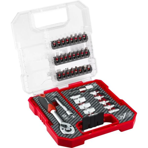 

Набор бит и головок Einhell, 1/4" 4-13мм, 37шт, кейс (109022)