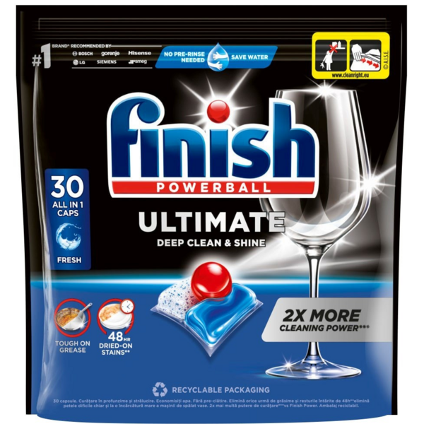 Средство для мытья посуды в посудомоечных машинах Finish Ultimate All in 1 30 шт
