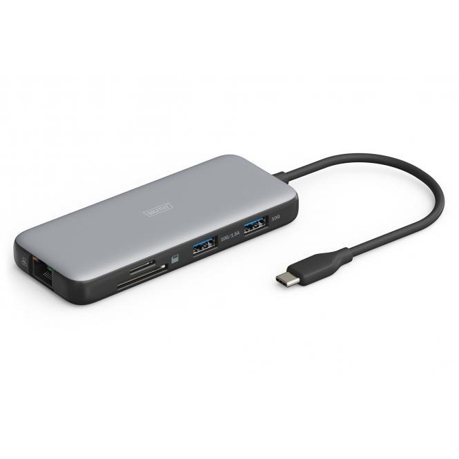 Док-станция DIGITUS USB-C, 2xHDMI,2xUSB-A, USB-C, SD, MicroSD, RJ54 (DA-70915) фото 