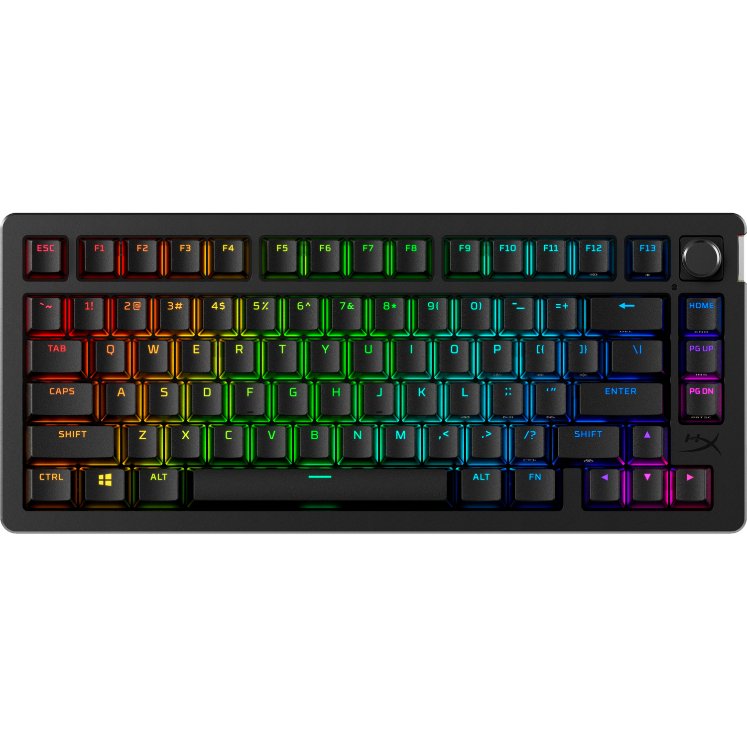 Игровая клавиатура HyperX Alloy Rise 75 Wireless ENG/UA RGB Black (91Y91AA) фото 