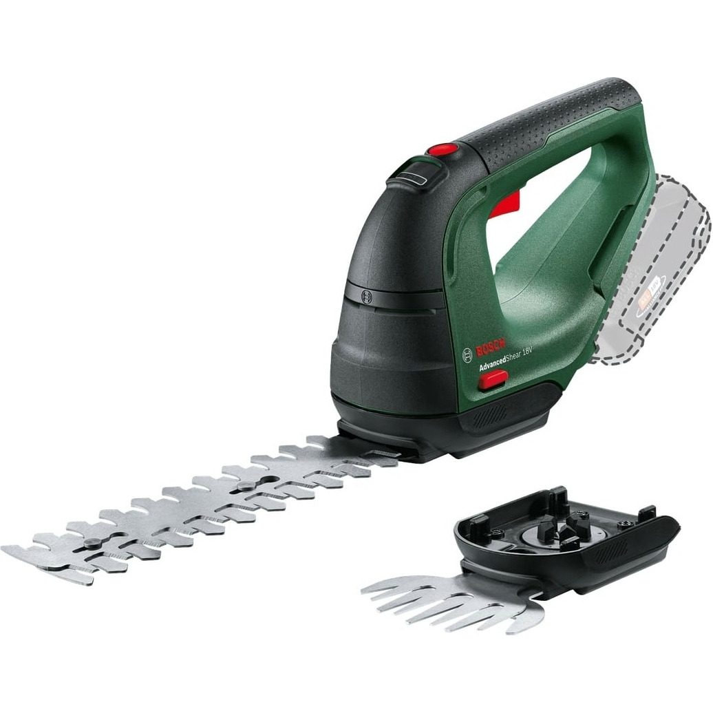 Ножницы для травы Bosch AdvancedShear 18В-10 + насадка кусторез без АКБ и ЗУ (0.600.857.001) фото