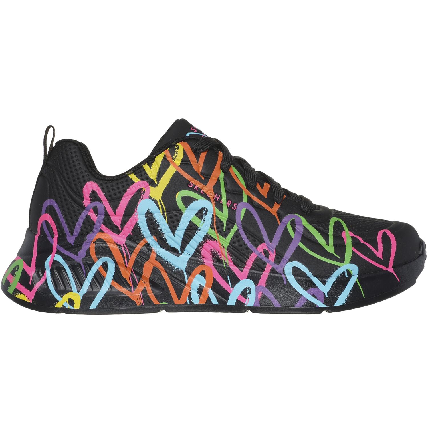 Кроссовки женские Skechers Uno Lite - Heart of Hearts 177977 BKMT 36 (6 US) черные фото 