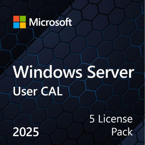 Microsoft Windows Server 2025 CAL 5 User англ, ОЕМ без носителя