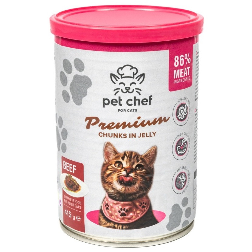 Влажный корм для кошек Pet Chef с говядиной 415 г фото 