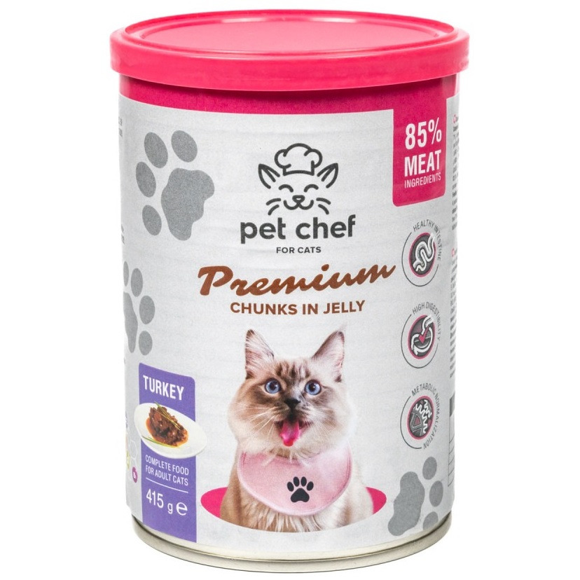 Влажный корм для кошек Pet Chef с Индейкой 415 г фото 