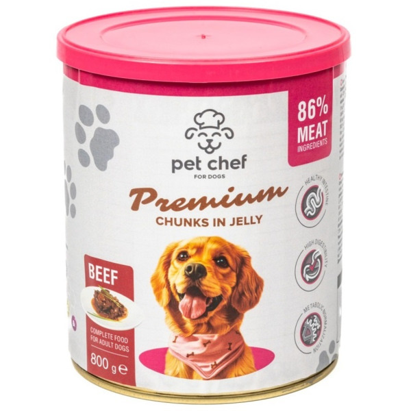 

Влажный корм для собак Pet Chef с говядиной 800 г