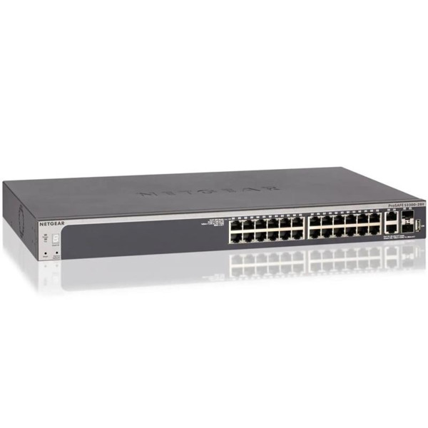 Коммутатор NETGEAR GS728TXP 24xGE PoE, 2x10GE, 2xSFP+, 195Вт, Управляемый L2