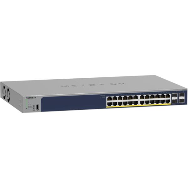 Коммутатор NETGEAR GS728TP 24xGE PoE, 4xSFP, 190Вт, Управляемый L2